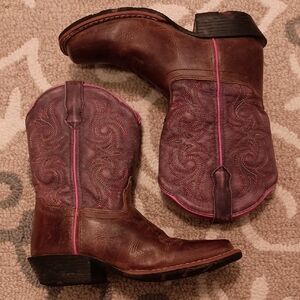 Dan Post Western Boots with Pink Trim Accents